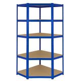 Monster Racking T-Rax Corner Shelving Unit & 4x 90cm Garage Storage Bays, Blue - Used - Acceptable