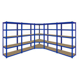 Monster Racking T-Rax Corner Shelving Unit & 4x 90cm Garage Storage Bays, Blue F1 - Used - Acceptable