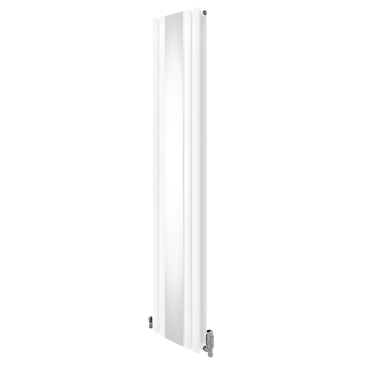 Oval Mirror Radiator & Valves - 1800mm x 380mm - White - Used - Very Good