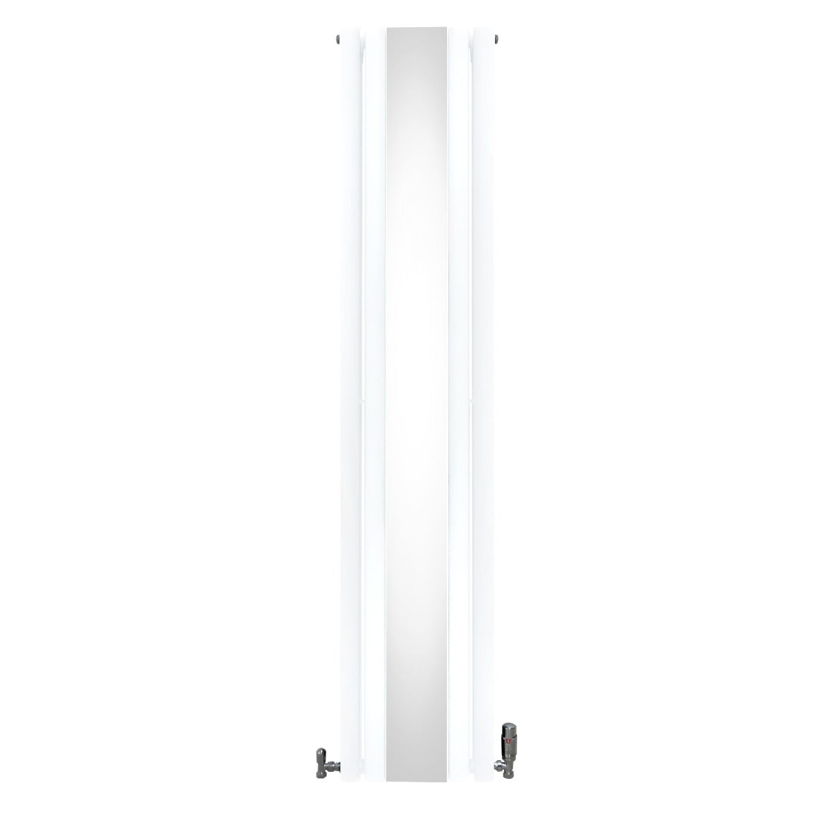Oval Mirror Radiator & Valves - 1800mm x 380mm - White - Used - Very Good