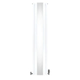 Oval Mirror Radiator & Valves - 1800mm x 380mm - White - Used - Very Good
