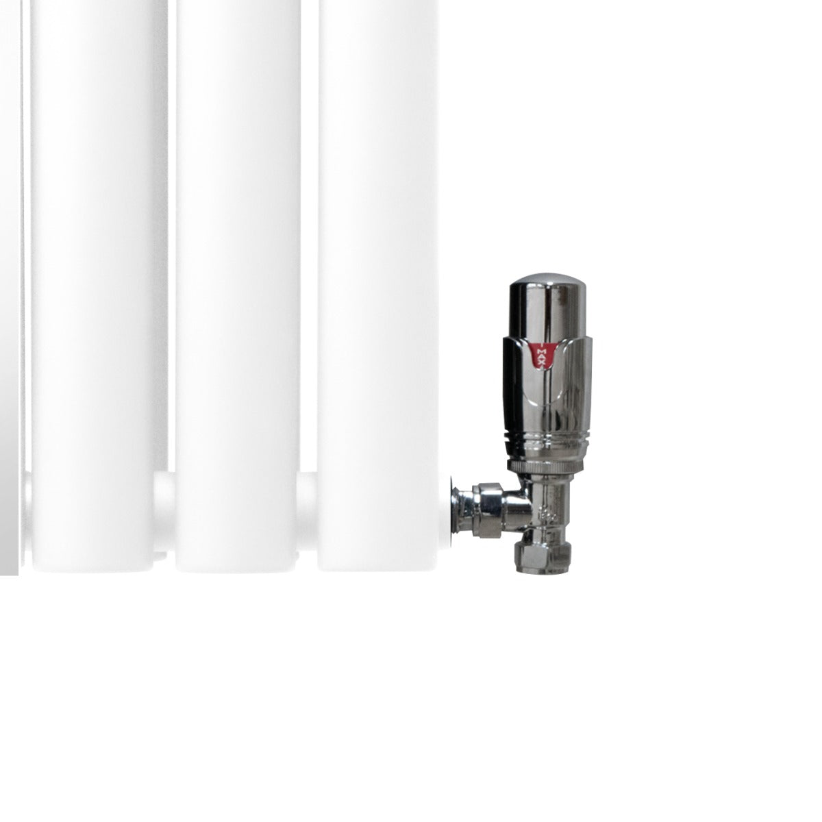 Oval Mirror Radiator & Valves - 1800mm x 380mm - White - Like New
