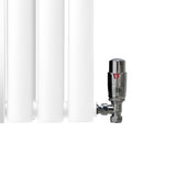 Oval Mirror Radiator & Valves - 1800mm x 380mm - White - Used - Very Good