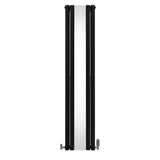 Oval Mirror Radiator & Valves - 1800mm x 380mm - Black - Used - Very Good