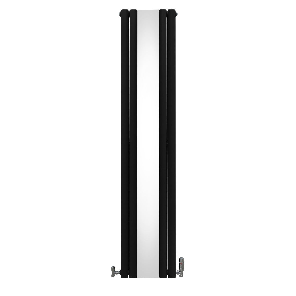 Oval Mirror Radiator & Valves - 1800mm x 380mm - Black - Used - Acceptable