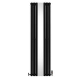Oval Mirror Radiator & Valves - 1800mm x 500mm - Black - Used - Good