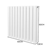 Oval Column Radiator & Valves - 600mm x 600mm – White - Used - Very Good