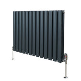 Oval Column Radiator & Valves - 600mm x 780mm – Anthracite Grey - Used - Acceptable