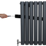 Oval Column Radiator & Valves - 600mm x 780mm – Anthracite Grey - Used - Very Good