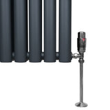 Oval Column Radiator & Valves - 600mm x 780mm – Anthracite Grey - Used - Good