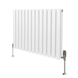 Oval Column Radiator & Valves - 600mm x 780mm – White - Used - Acceptable