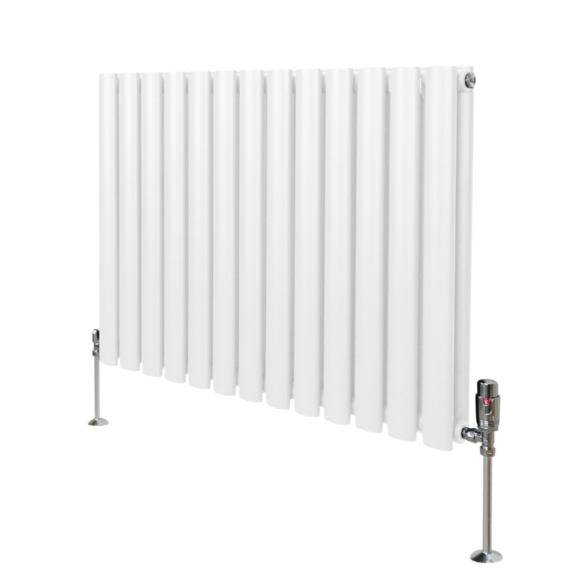 Oval Column Radiator & Valves - 600mm x 780mm – White - Used - Good