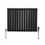 Oval Column Radiator & Valves - 600mm x 780mm – Black - Used - Very Good