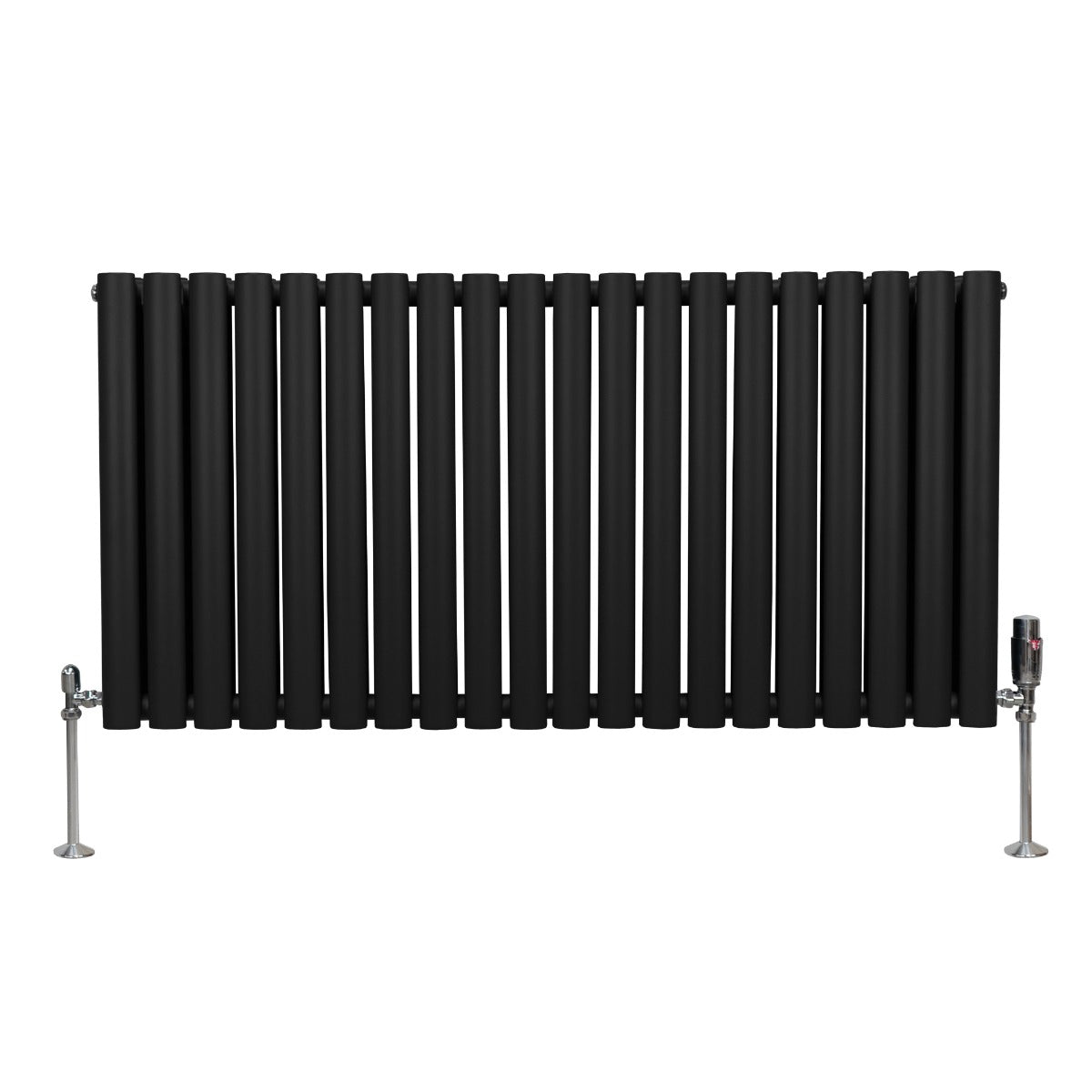 Oval Column Radiator & Valves - 600mm x 1200mm – Black - Used - Good