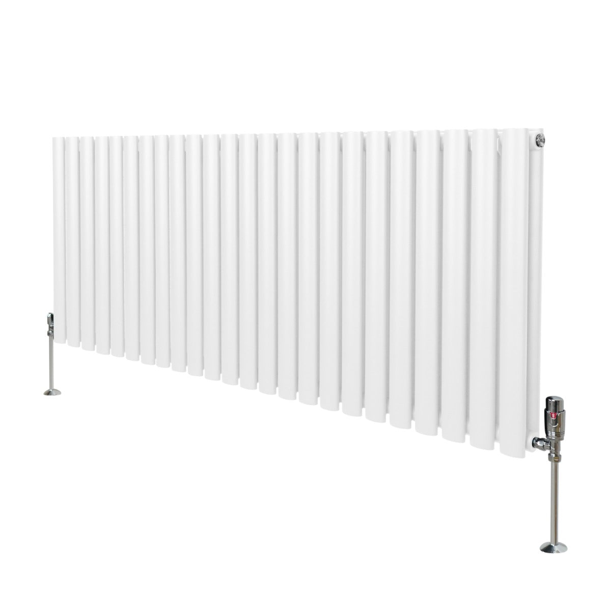 Oval Column Radiator & Valves - 600mm x 1440mm – White - Used - Good
