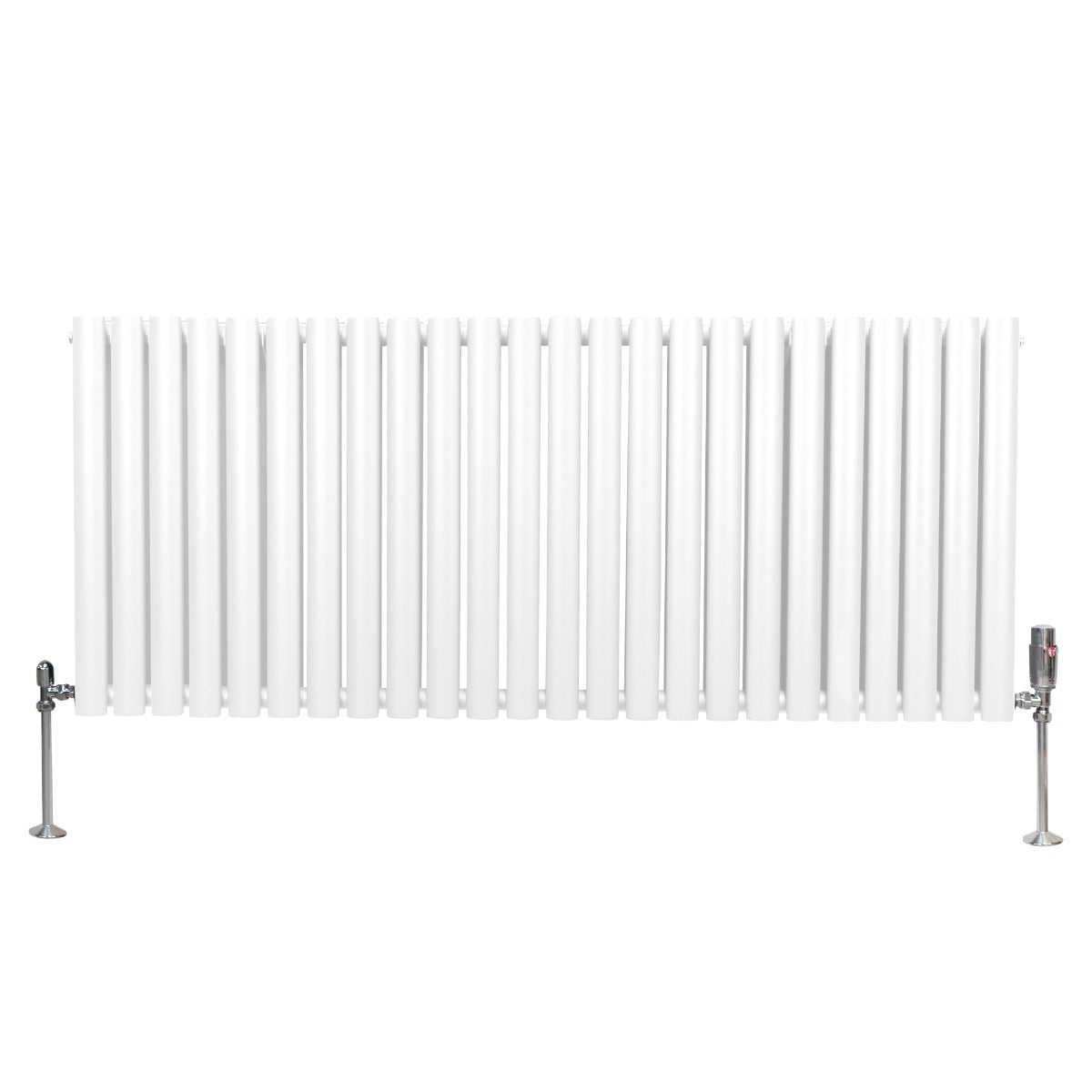 Oval Column Radiator & Valves - 600mm x 1440mm – White - Used - Good