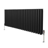 Oval Column Radiator & Valves - 600mm x 1440mm – Black - Like New