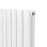 Oval Column Radiator & Valves - 1600mm x 240mm – White - Used - Very Good