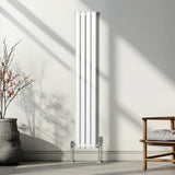 Oval Column Radiator & Valves - 1600mm x 240mm – White - Like New