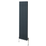 Oval Column Radiator & Valves - 1600mm x 360mm – Anthracite Grey - Used - Very Good