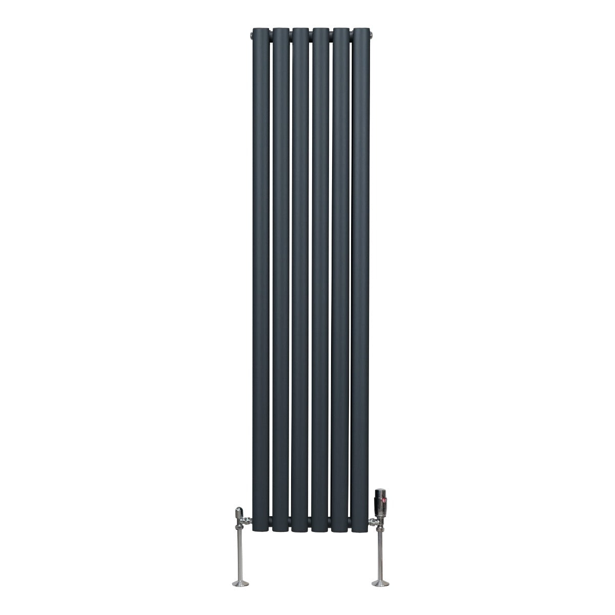 Oval Column Radiator & Valves - 1600mm x 360mm – Anthracite Grey - Used - Very Good