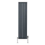 Oval Column Radiator & Valves - 1600mm x 360mm – Anthracite Grey - Used - Very Good
