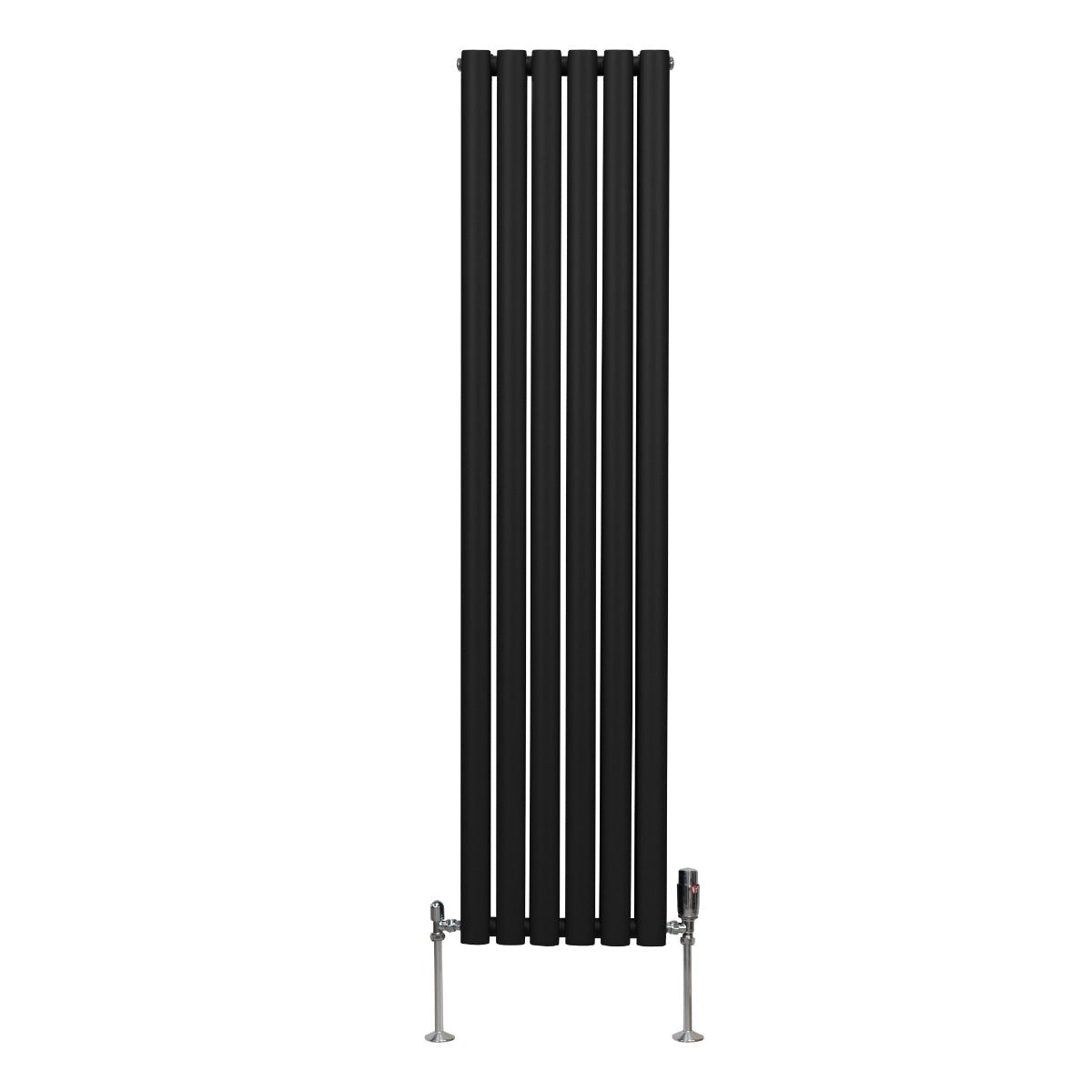 Oval Column Radiator & Valves - 1600mm x 360mm – Black - Used - Very Good