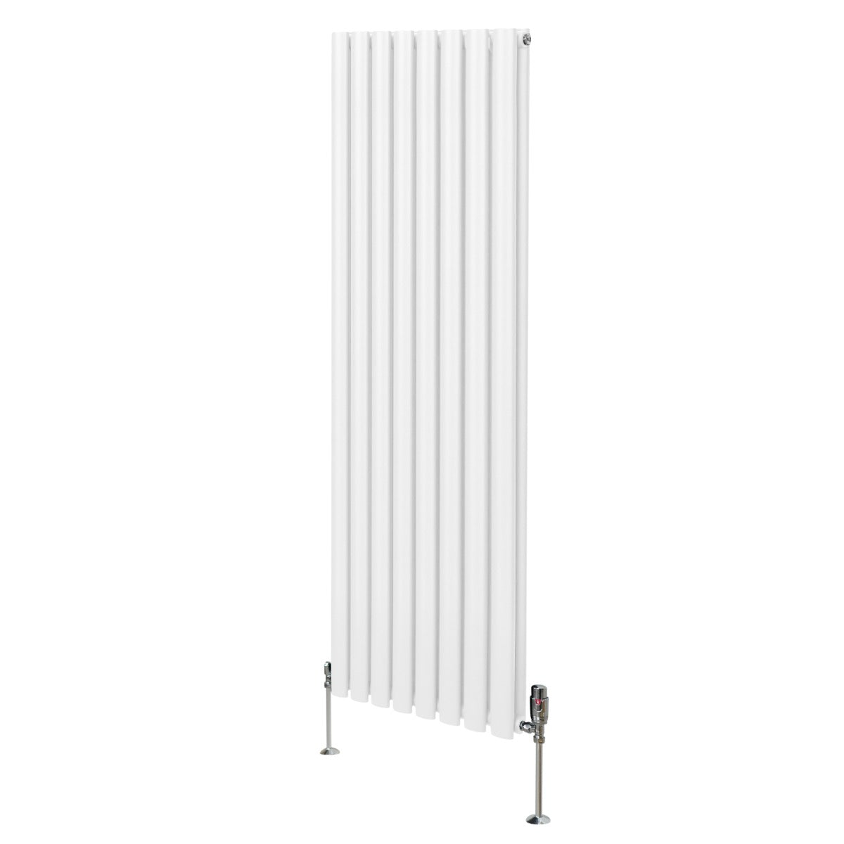 Oval Column Radiator & Valves - 1600mm x 480mm – White - Used - Good