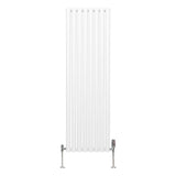 Oval Column Radiator & Valves - 1600mm x 480mm – White - Used - Good