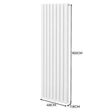 Oval Column Radiator & Valves - 1600mm x 480mm – White - Used - Good