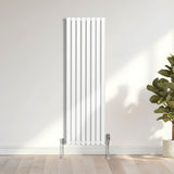 Oval Column Radiator & Valves - 1600mm x 480mm – White - Used - Good