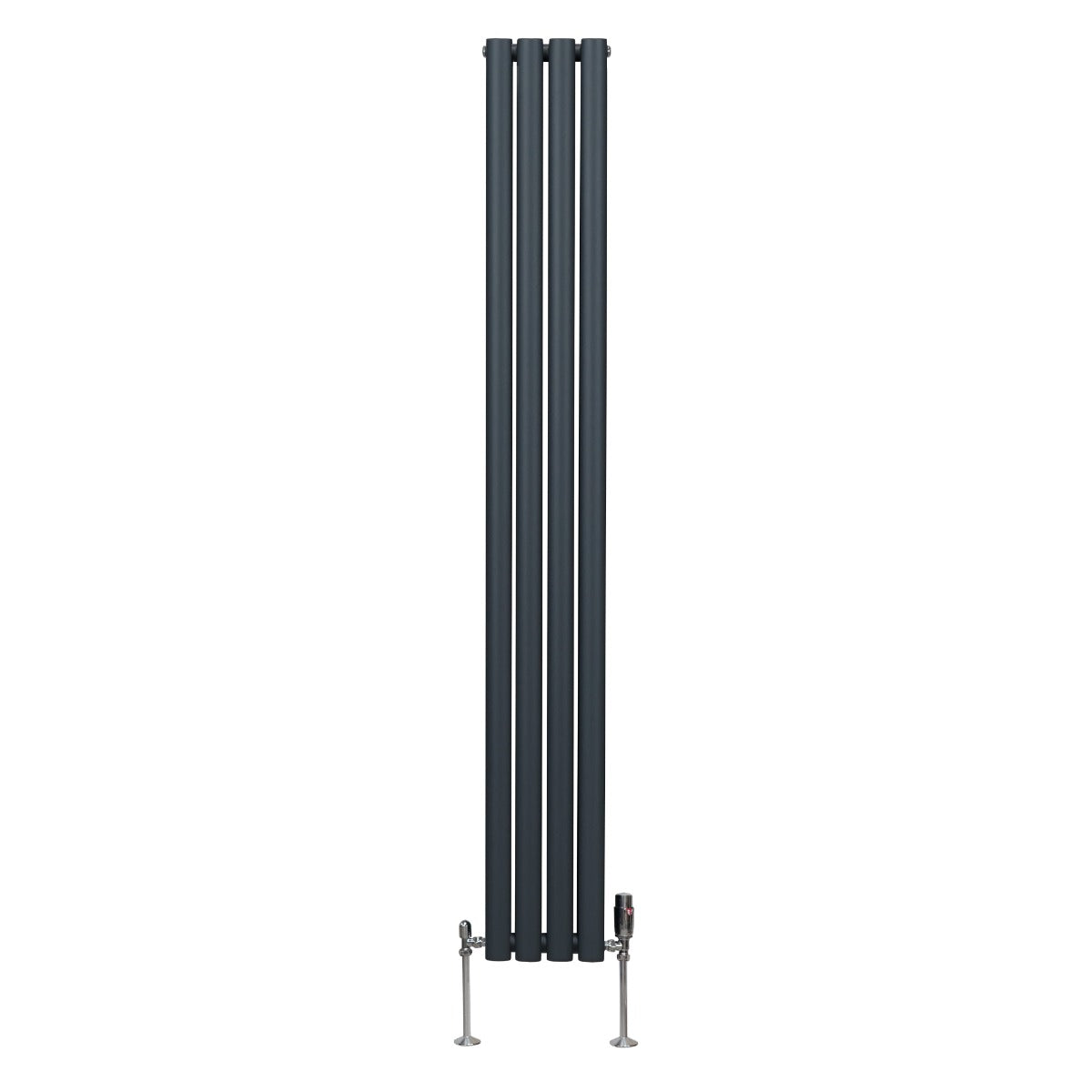 Oval Column Radiator & Valves - 1800mm x 240mm – Anthracite Grey - Used - Very Good
