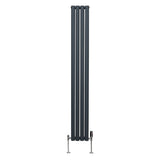 Oval Column Radiator & Valves - 1800mm x 240mm – Anthracite Grey - Used - Very Good