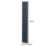 Oval Column Radiator & Valves - 1800mm x 240mm – Anthracite Grey - Used - Very Good