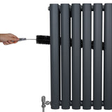 Oval Column Radiator & Valves - 1800mm x 240mm – Anthracite Grey - Used - Very Good