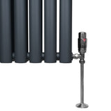 Oval Column Radiator & Valves - 1800mm x 240mm – Anthracite Grey - Used - Very Good