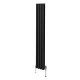 Oval Column Radiator & Valves - 1800mm x 240mm – Black - Like New