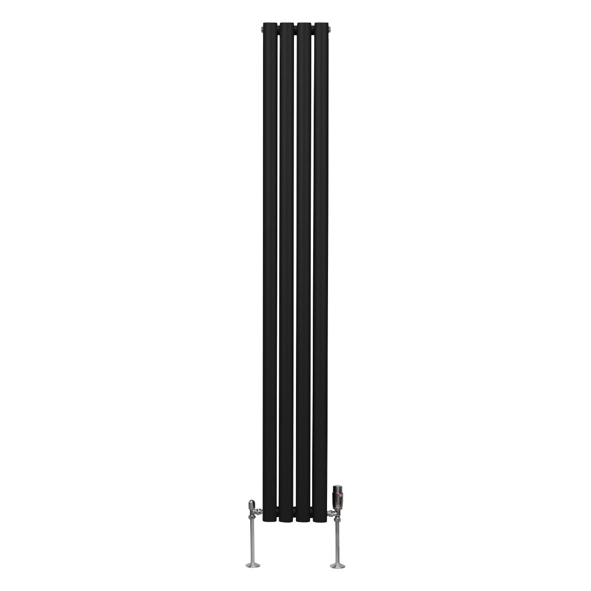 Oval Column Radiator & Valves - 1800mm x 240mm – Black - Like New