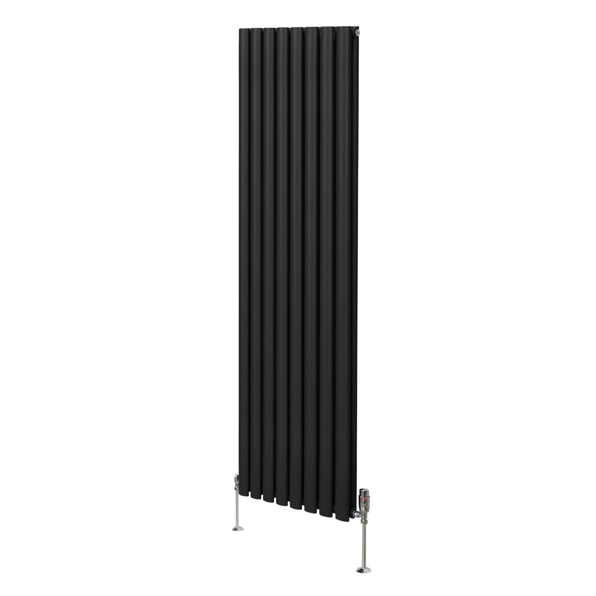 Oval Column Radiator & Valves - 1800mm x 480mm – Black - Used - Very Good
