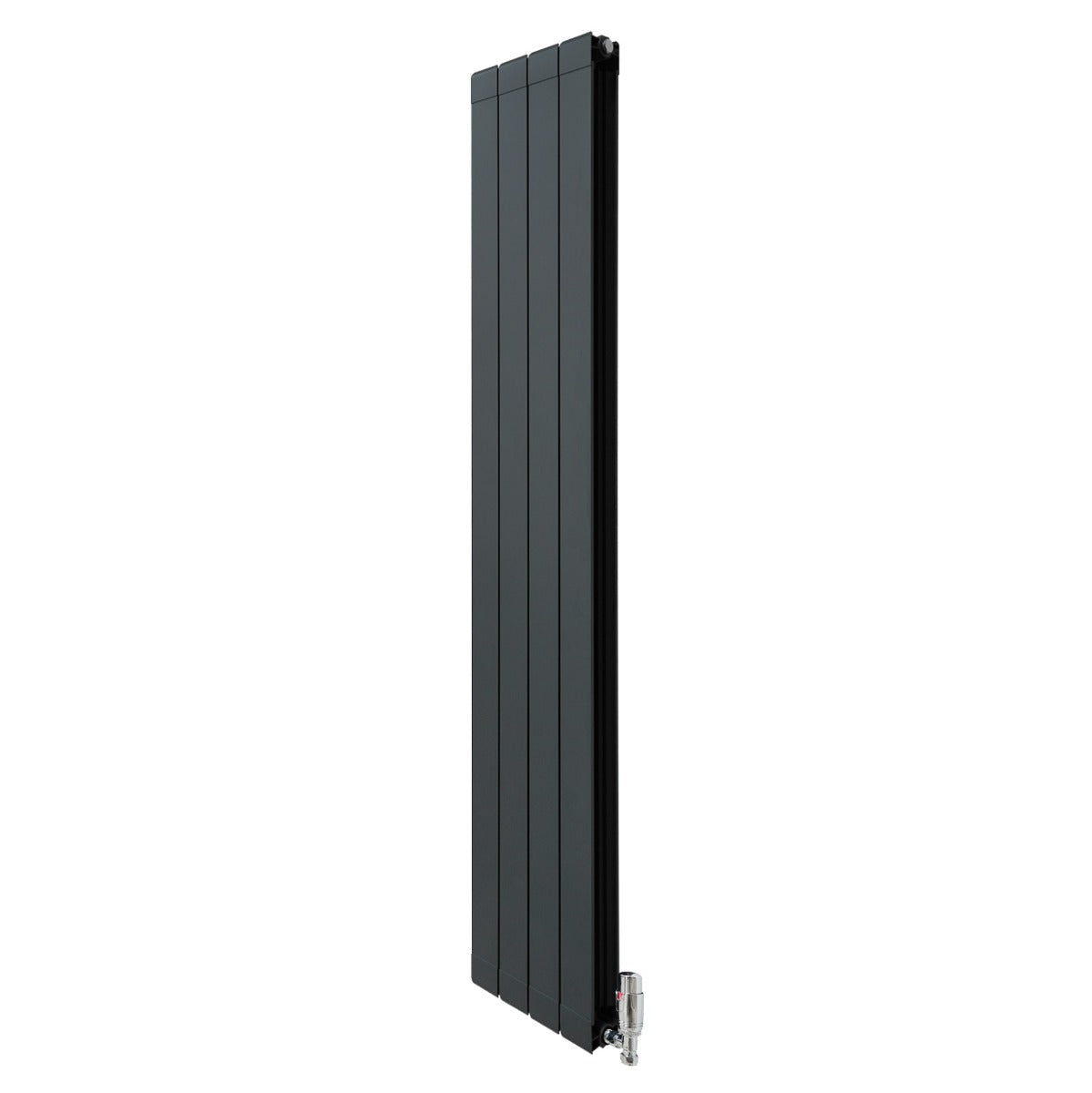 Aluminium Radiator & Valves - 1800mm x 315mm - Anthracite Grey - Used - Good
