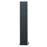 Aluminium Radiator & Valves - 1800mm x 315mm - Anthracite Grey - Used - Acceptable