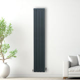 Aluminium Radiator & Valves - 1800mm x 315mm - Anthracite Grey - Used - Acceptable
