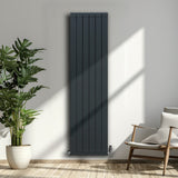 Aluminium Radiator & Valves – 1800mm x 475mm – Anthracite Grey - Used - Good