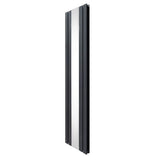 Flat Mirror Radiator & Valves - 1800mm x 425mm - Anthracite Grey - Like New