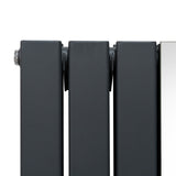 Flat Mirror Radiator & Valves - 1800mm x 425mm - Anthracite Grey - Like New