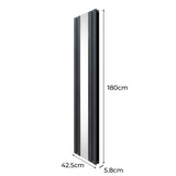 Flat Mirror Radiator & Valves - 1800mm x 425mm - Anthracite Grey - Like New