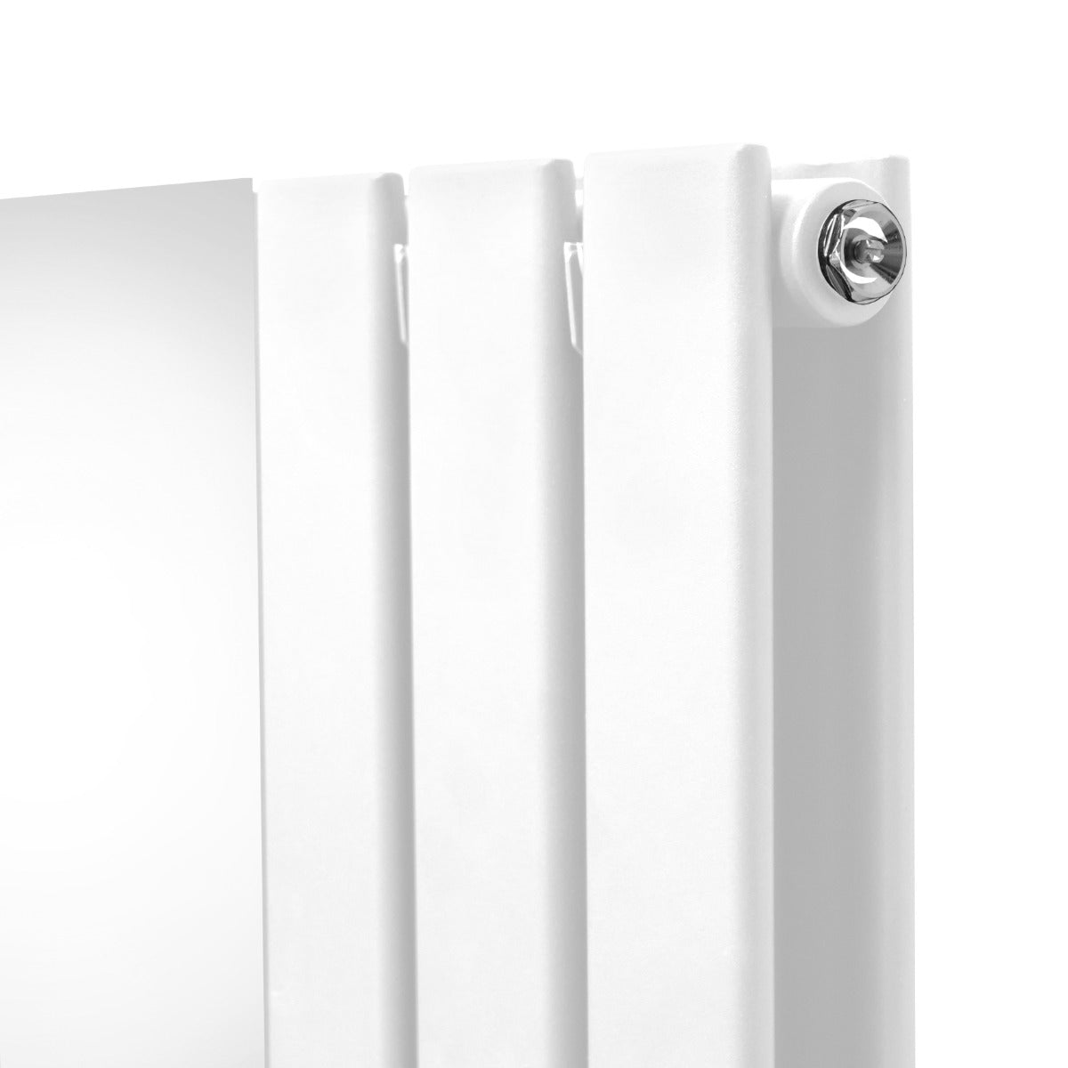 Flat Mirror Radiator & Valves - 1800mm x 425mm - White - Used - Good