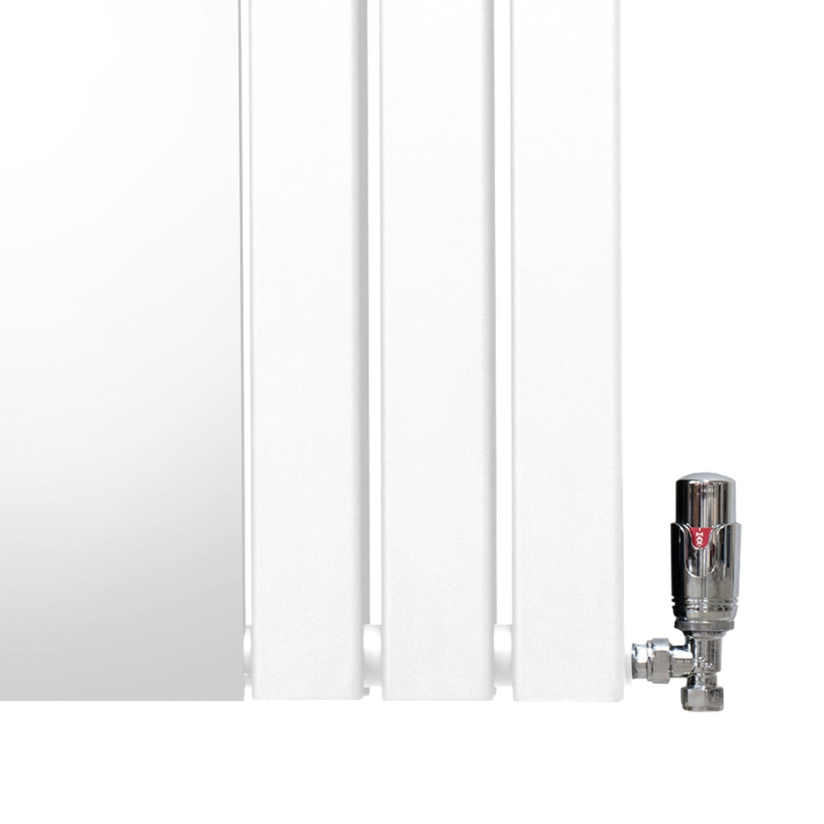 Flat Mirror Radiator & Valves - 1800mm x 425mm - White - Used - Good