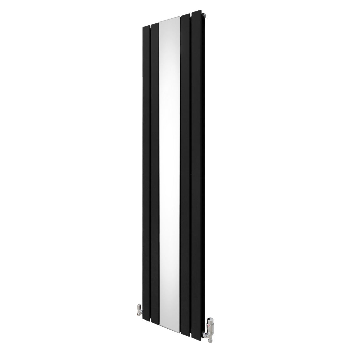 Flat Mirror Radiator & Valves - 1800mm x 425mm - Black - Used - Acceptable