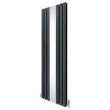 Flat Mirror Radiator & Valves - 1800mm x 565mm - Anthracite Grey - Used - Acceptable